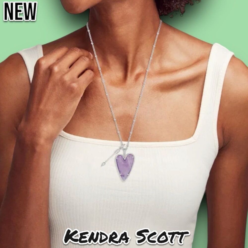 New Kendra Scott Ansley Heart Long Pendant Necklace (Sold Out) - Picture 2 of 10